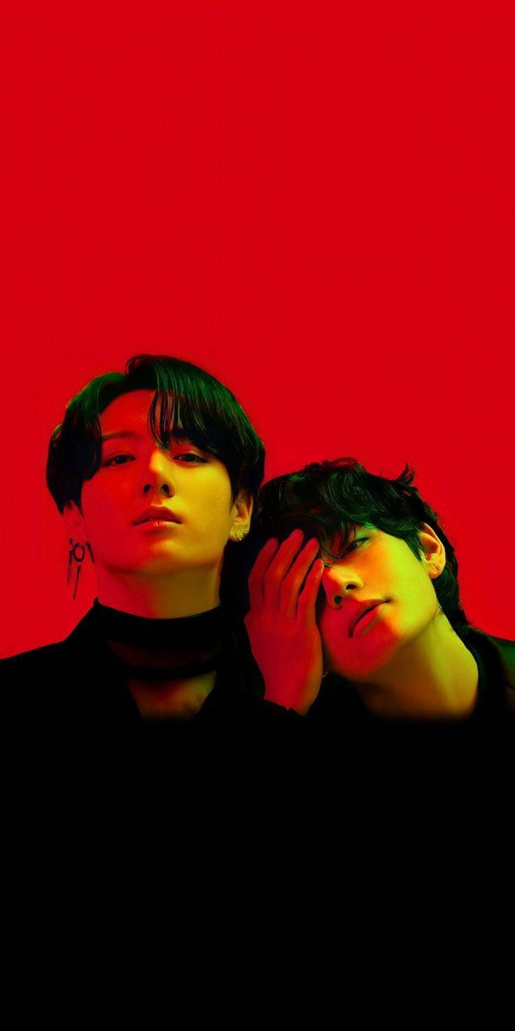 Taekook BTS Червено Тапет