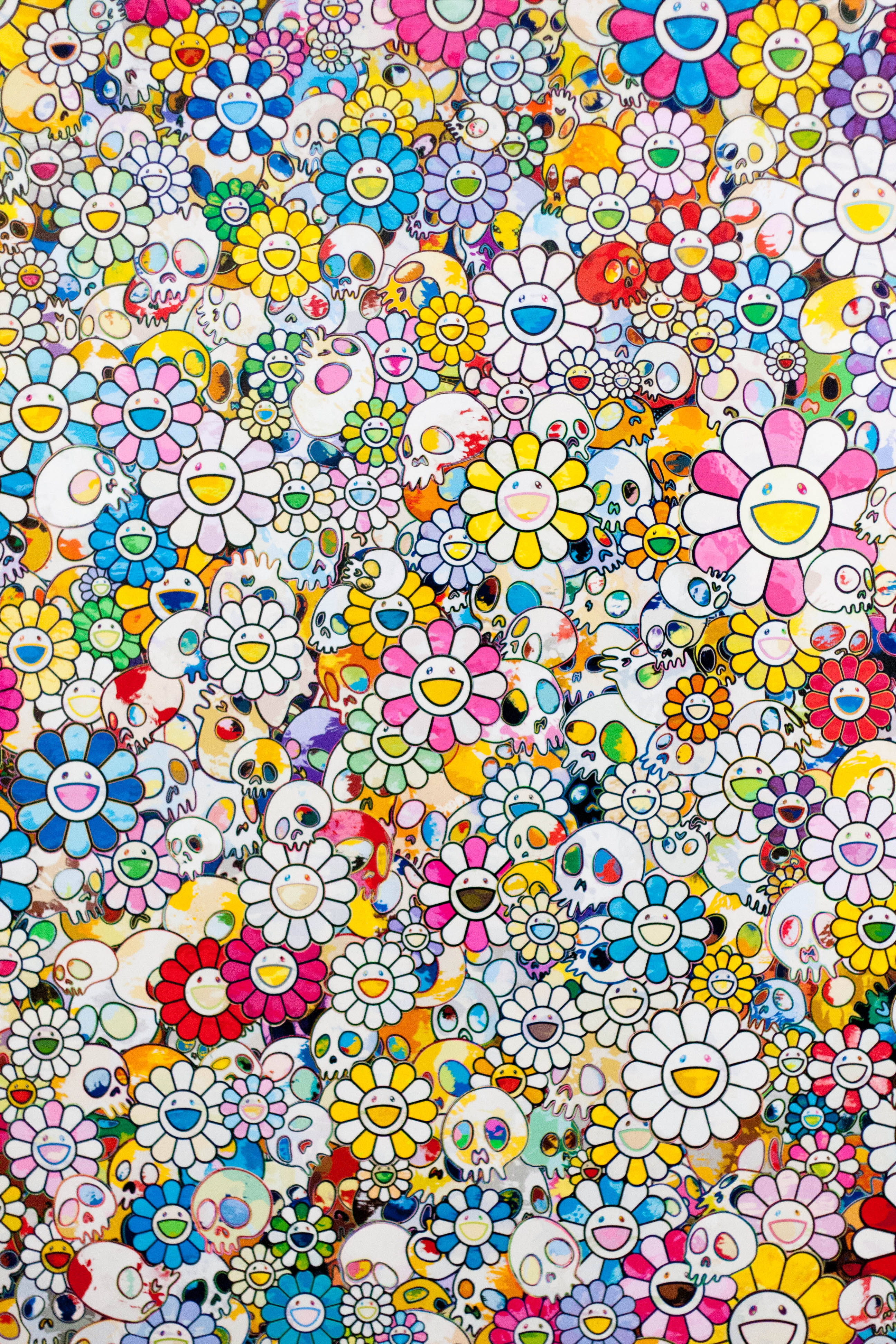 Големи усмихнати лица Takashi Murakami 4K Тапет