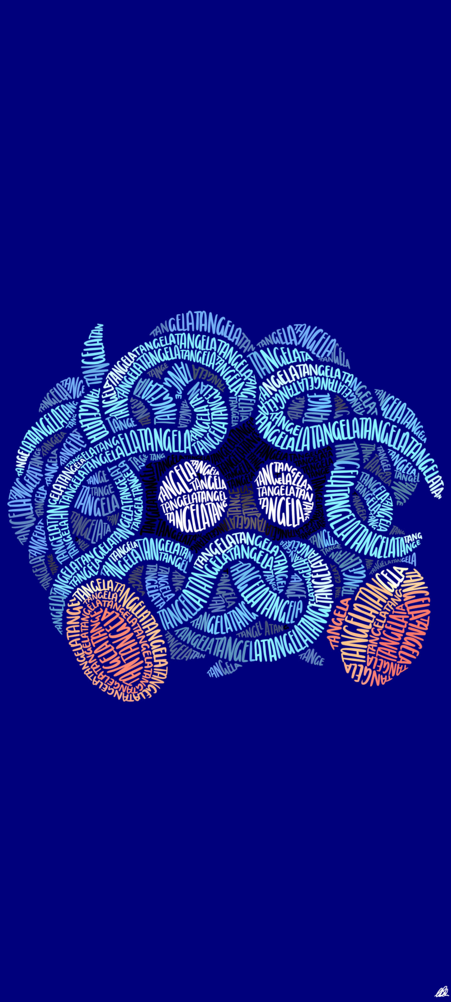 Tangela Word Cloud Art Тапет