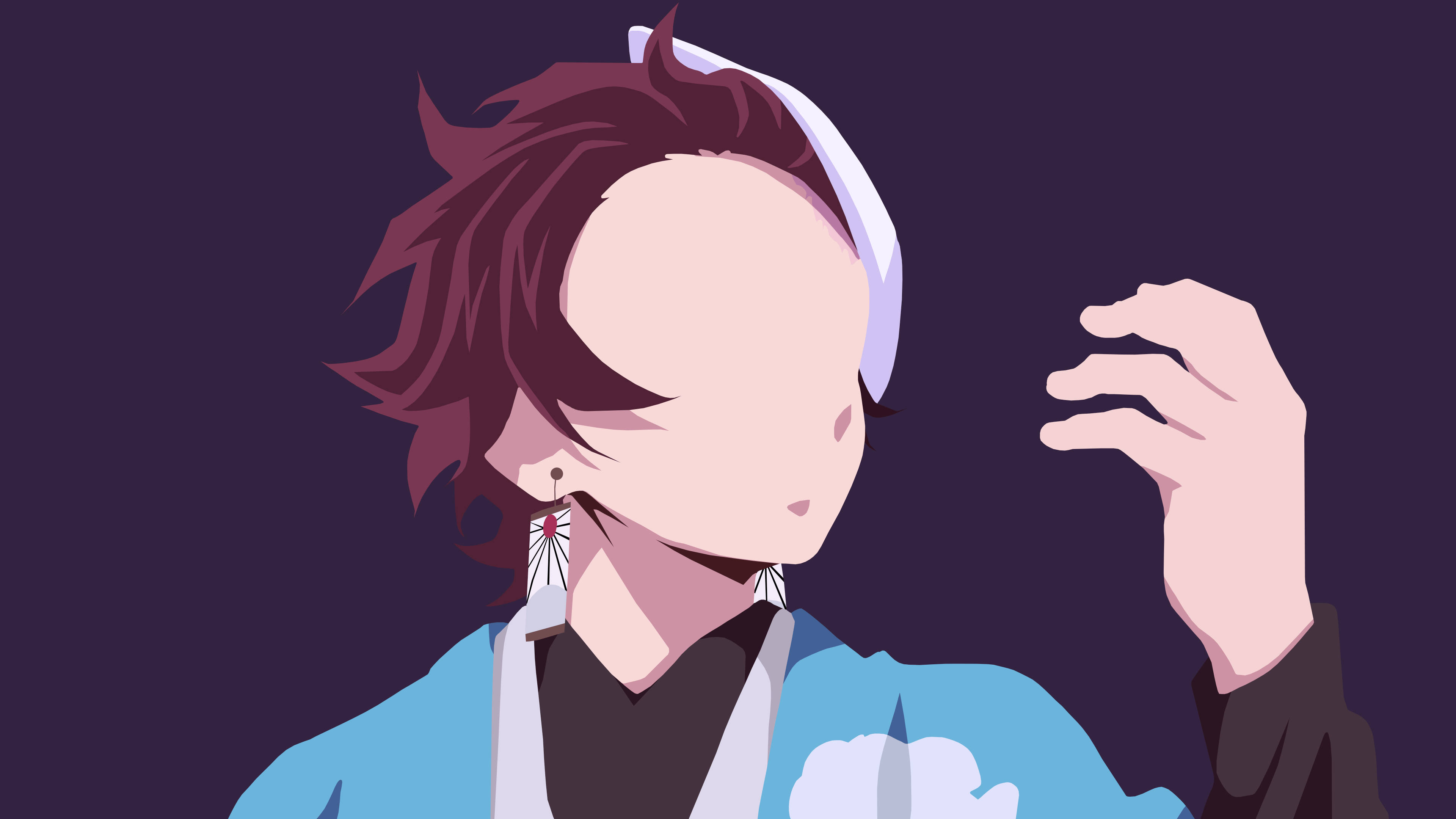 Tanjiro от Demon Slayer без лице Тапет