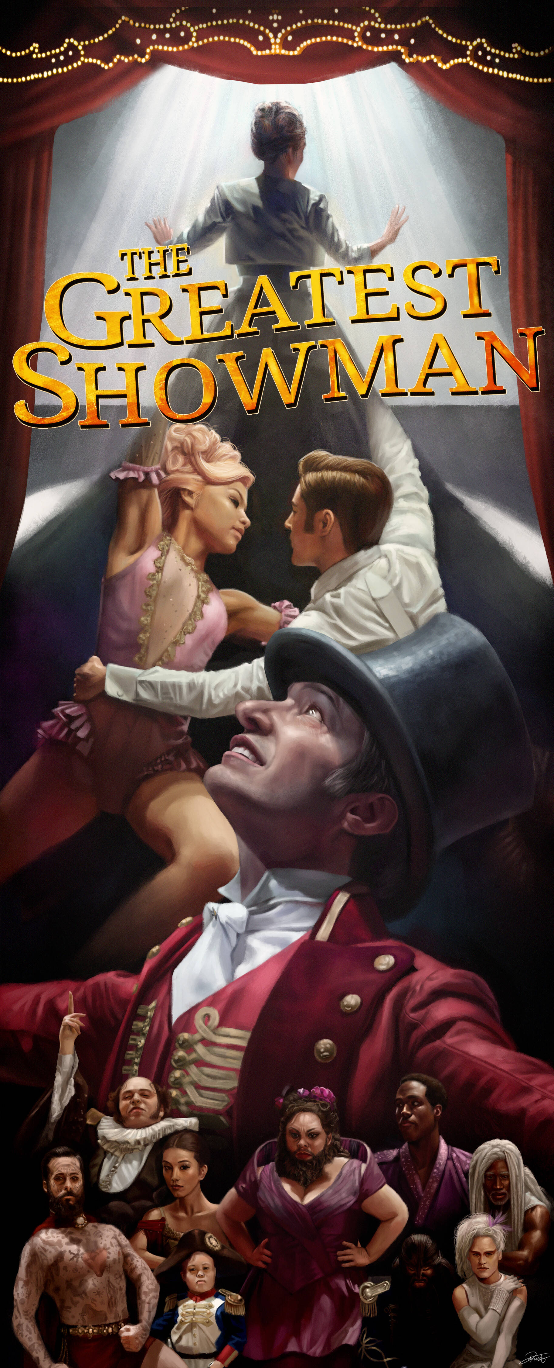 Великолепен постер на The Greatest Showman Тапет