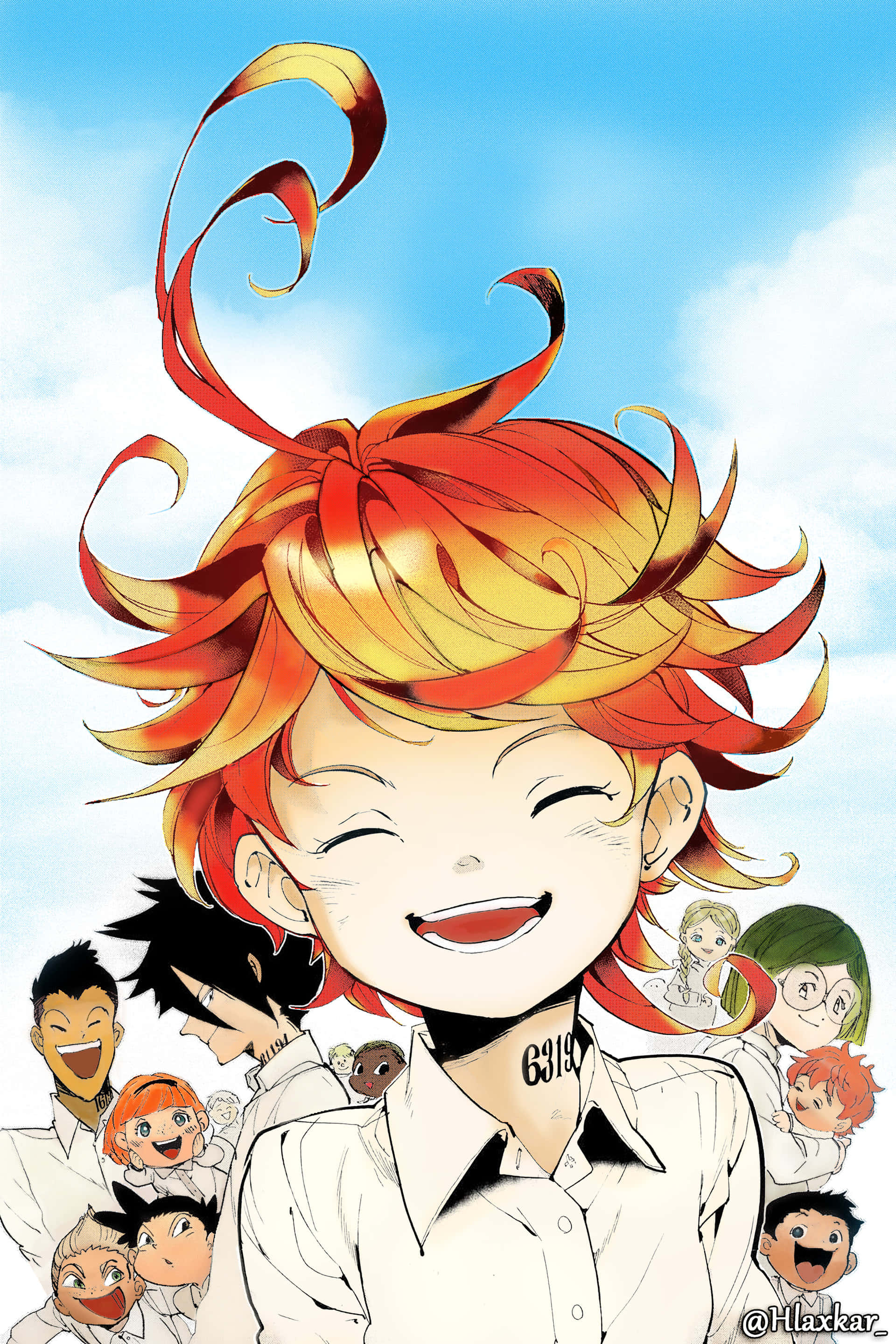 Весела снимка от The Promised Neverland Тапет