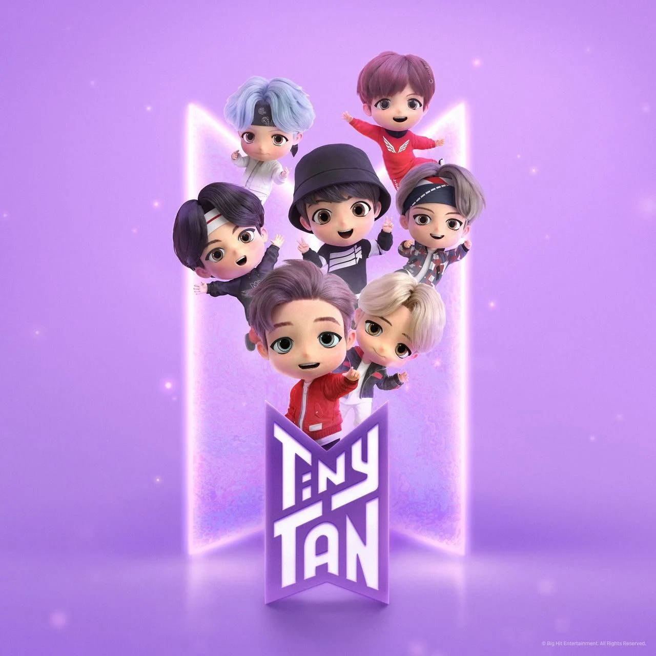 Tiny Tan BTS с лого Тапет