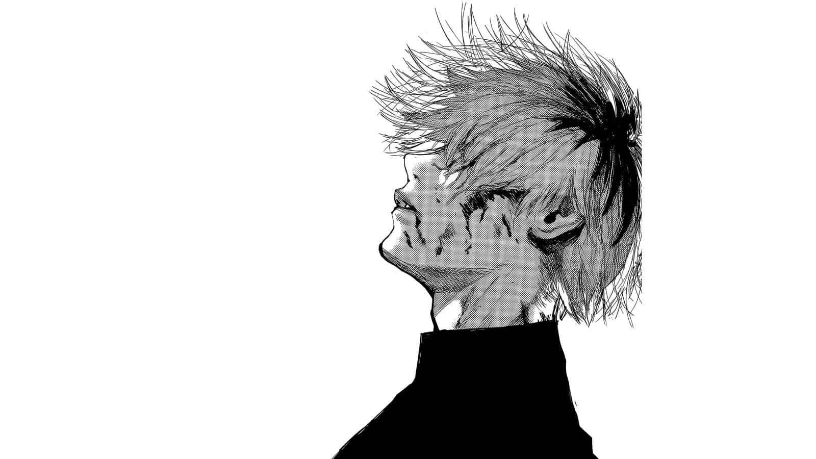 Tokyo Ghoul Профилна Снимка BW Кен Канеки Тапет