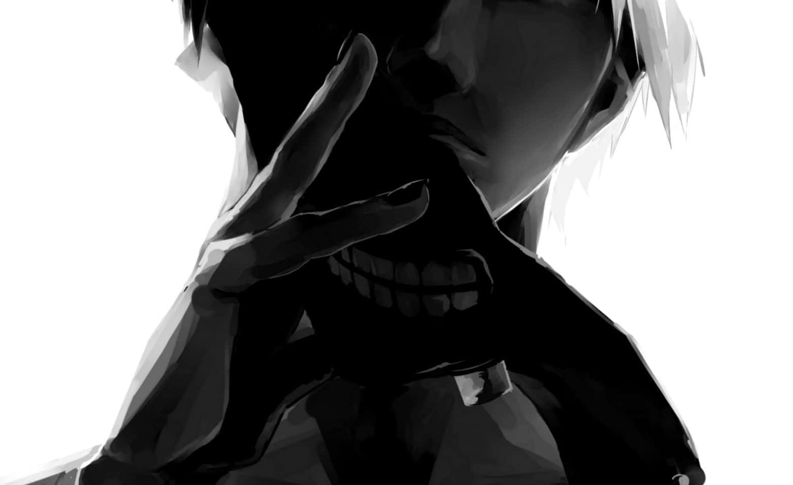 Черно-бял Кен Канеки от аниме Tokyo Ghoul Тапет