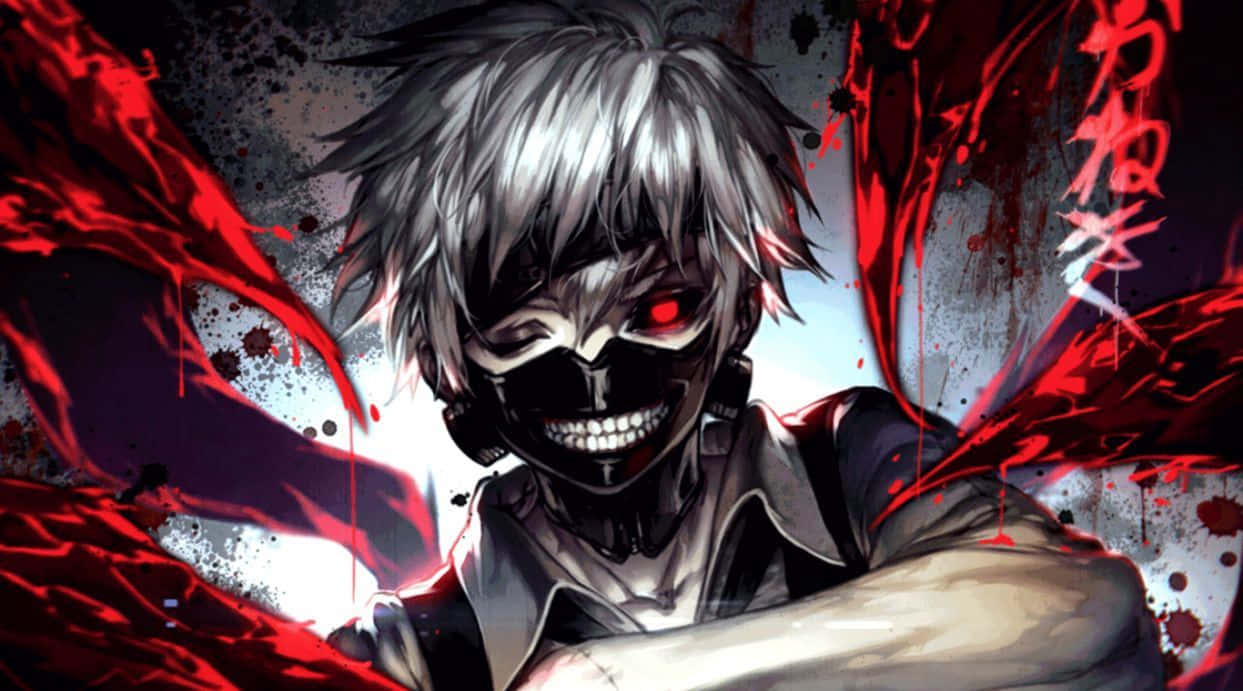 Болен аниме Tokyo Ghoul Канеки Кен маска Тапет