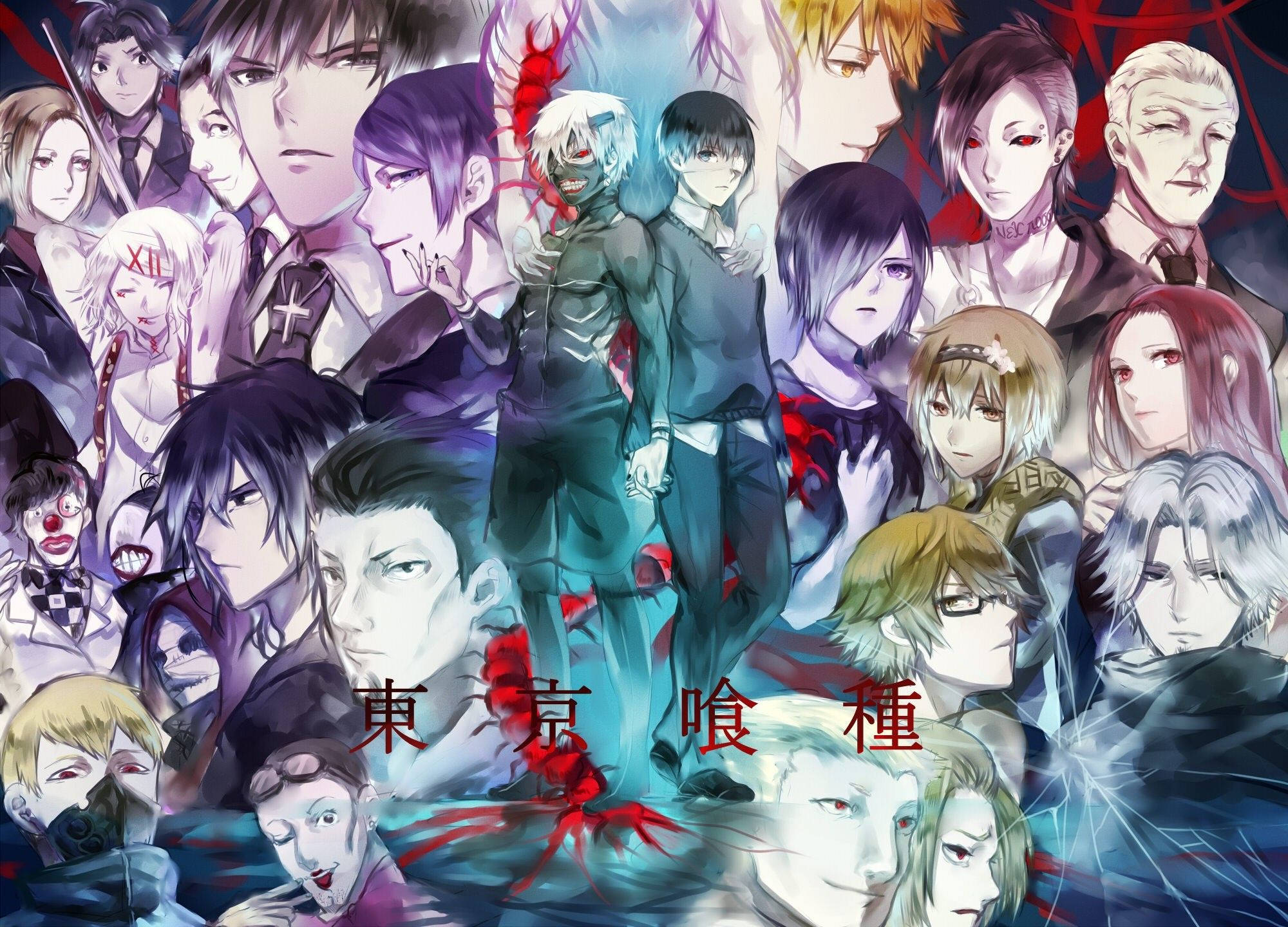 Всички герои от Tokyo Ghoul Тапет