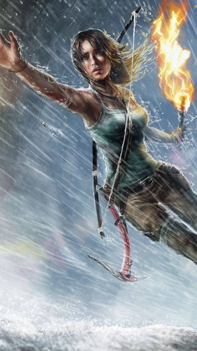 Факел Tomb Raider iPhone Тапет