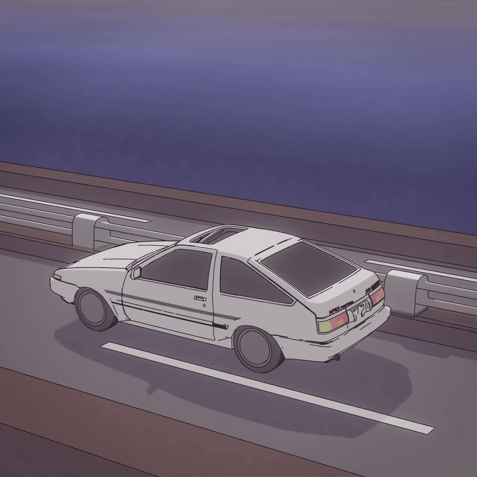 Аниме кола Toyota AE86 Тапет