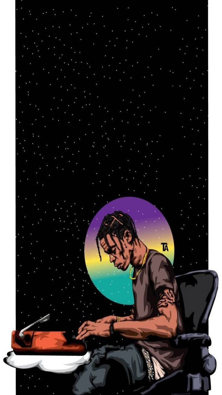 Фен, гледающ концерта Travis Scott Astroworld в момента! Тапет