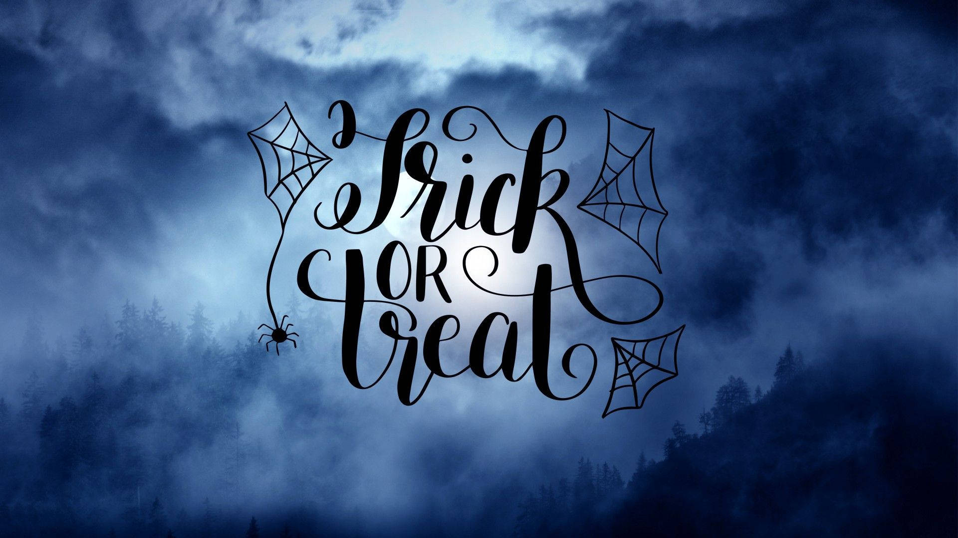 Trick or Treat Мрежест Облачен Фон Тапет