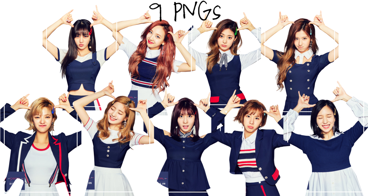Twice членове с жест на сърце с ръце Тапет