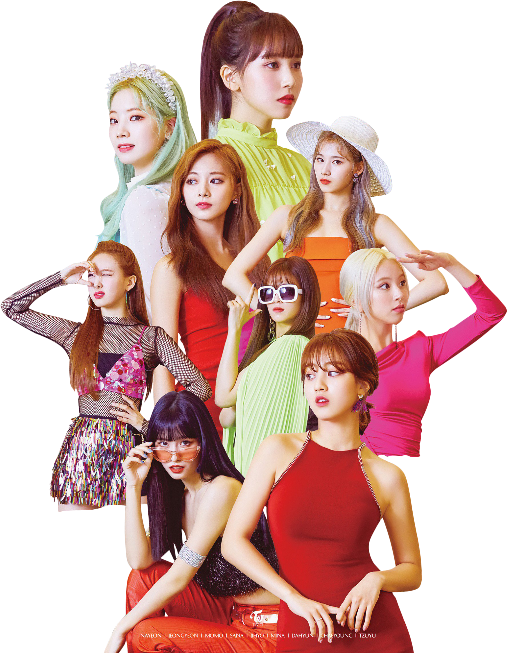 Цветна мода на участниците от Twice Тапет