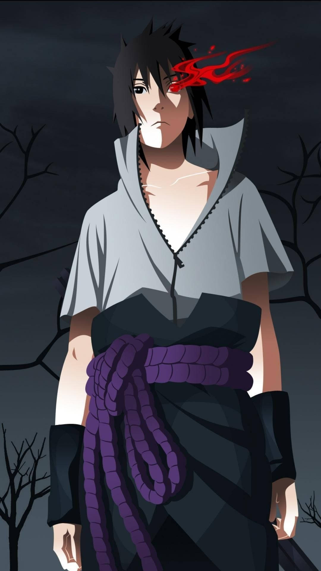 Uchiha Sasuke Naruto iPhone дигитално изкуство Тапет