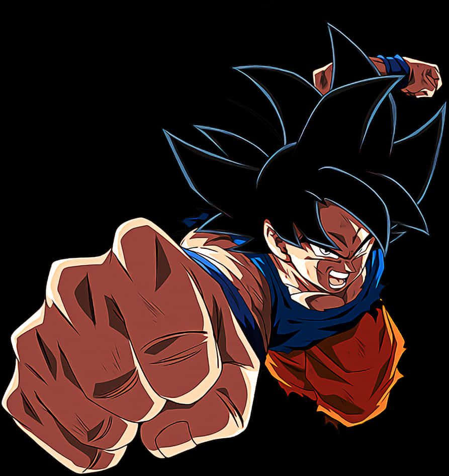 Мощен удар на Гоку в Ultra Instinct Тапет