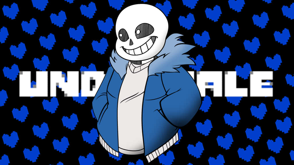Undertale Sans Сини сърца Тапет