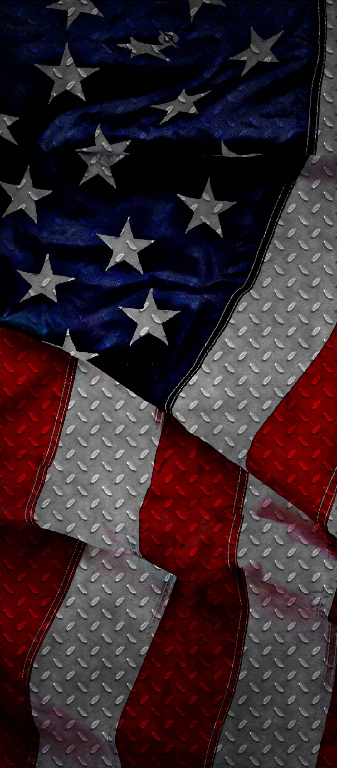 USA Flag On Metal Sheet Тапет