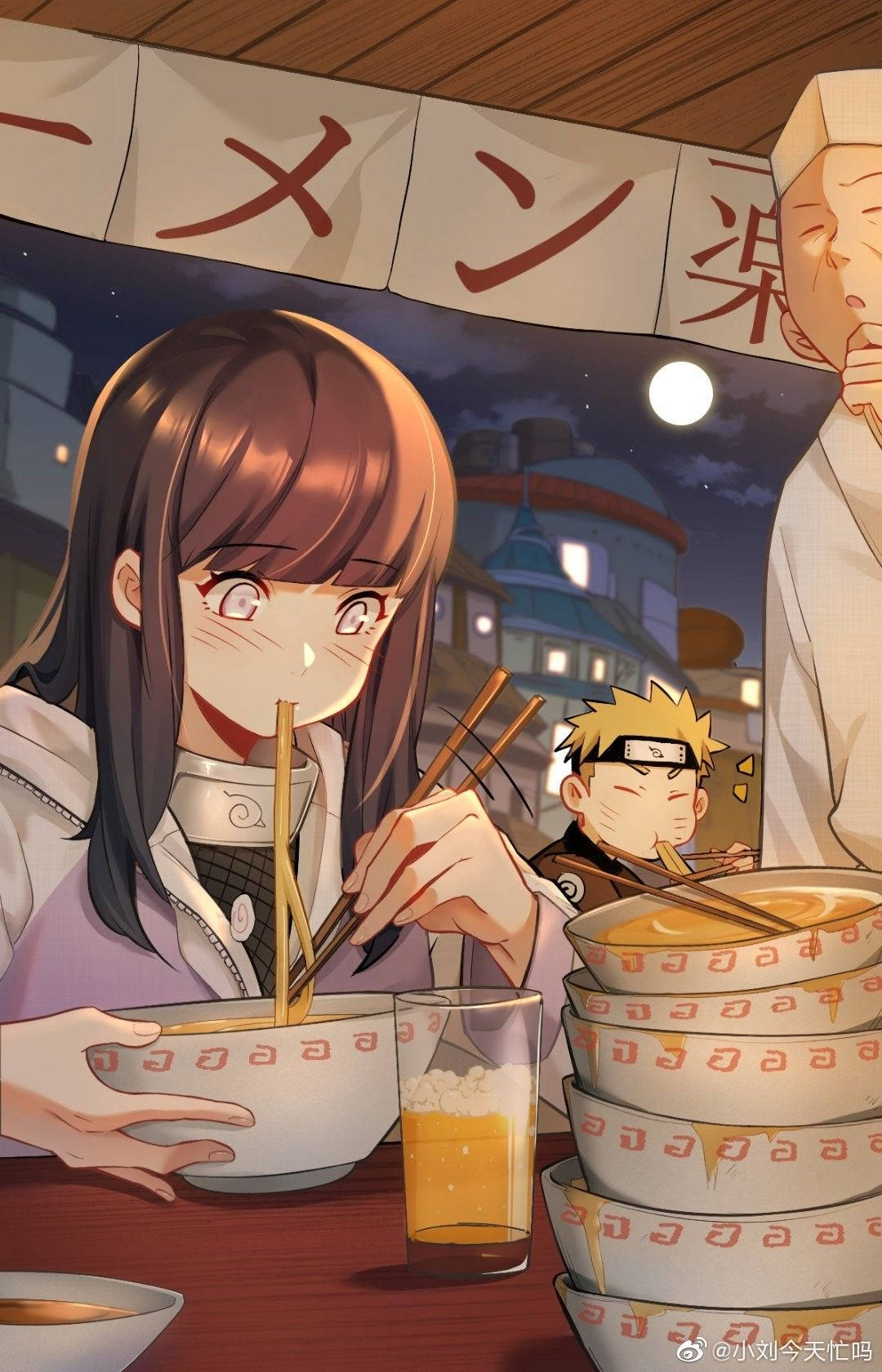 Uzumaki Clan Eating Digital Art Тапет