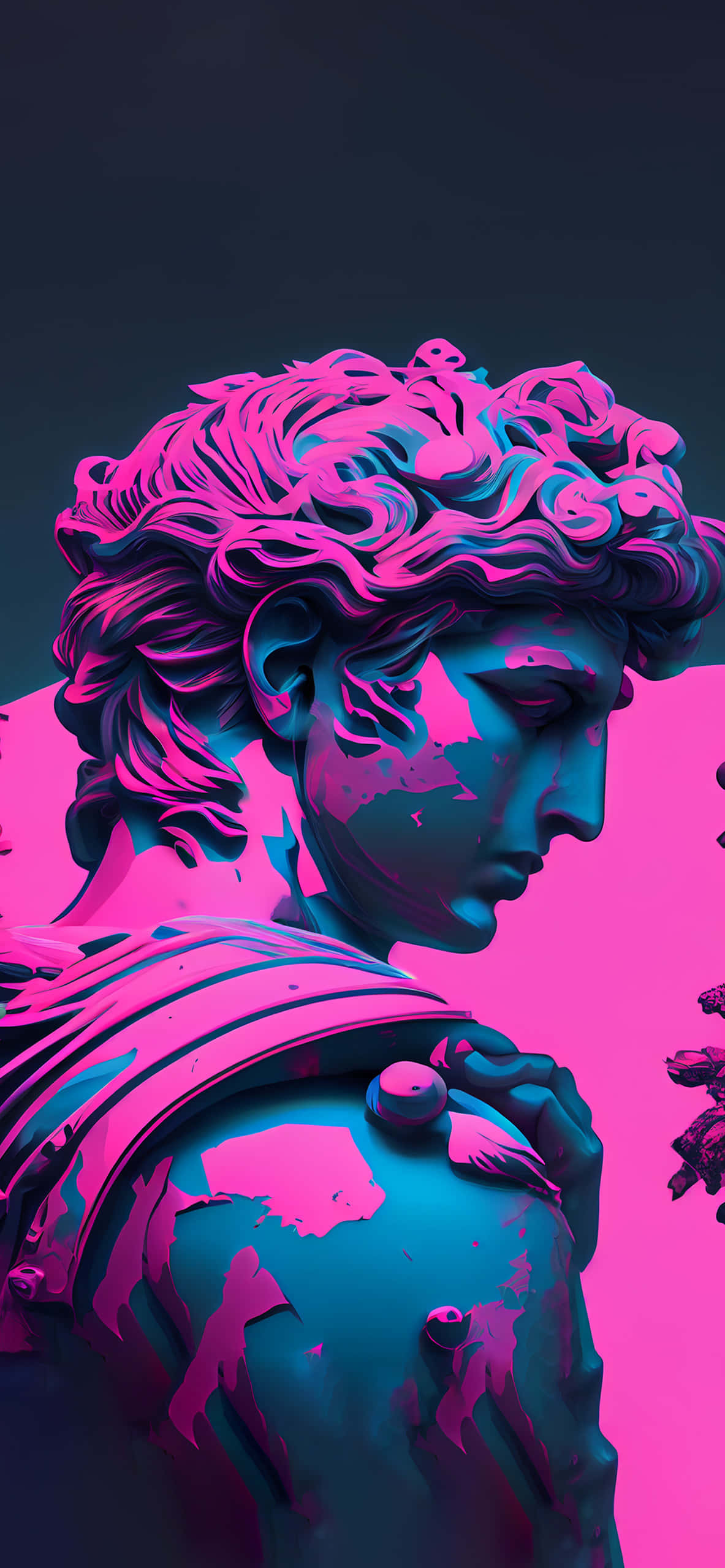 Микеланджело Скулптура Vaporwave Векторно Изображение Фон Тапет