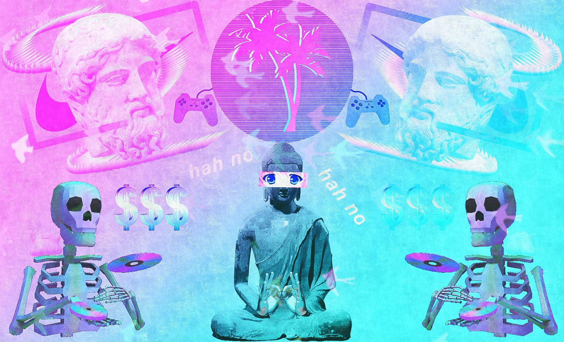 Естетично момче Vaporwave изкуство Тапет