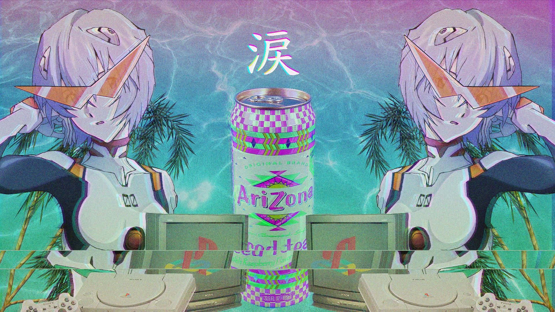 Vaporwave аниме Neon Genesis Evangelion Тапет