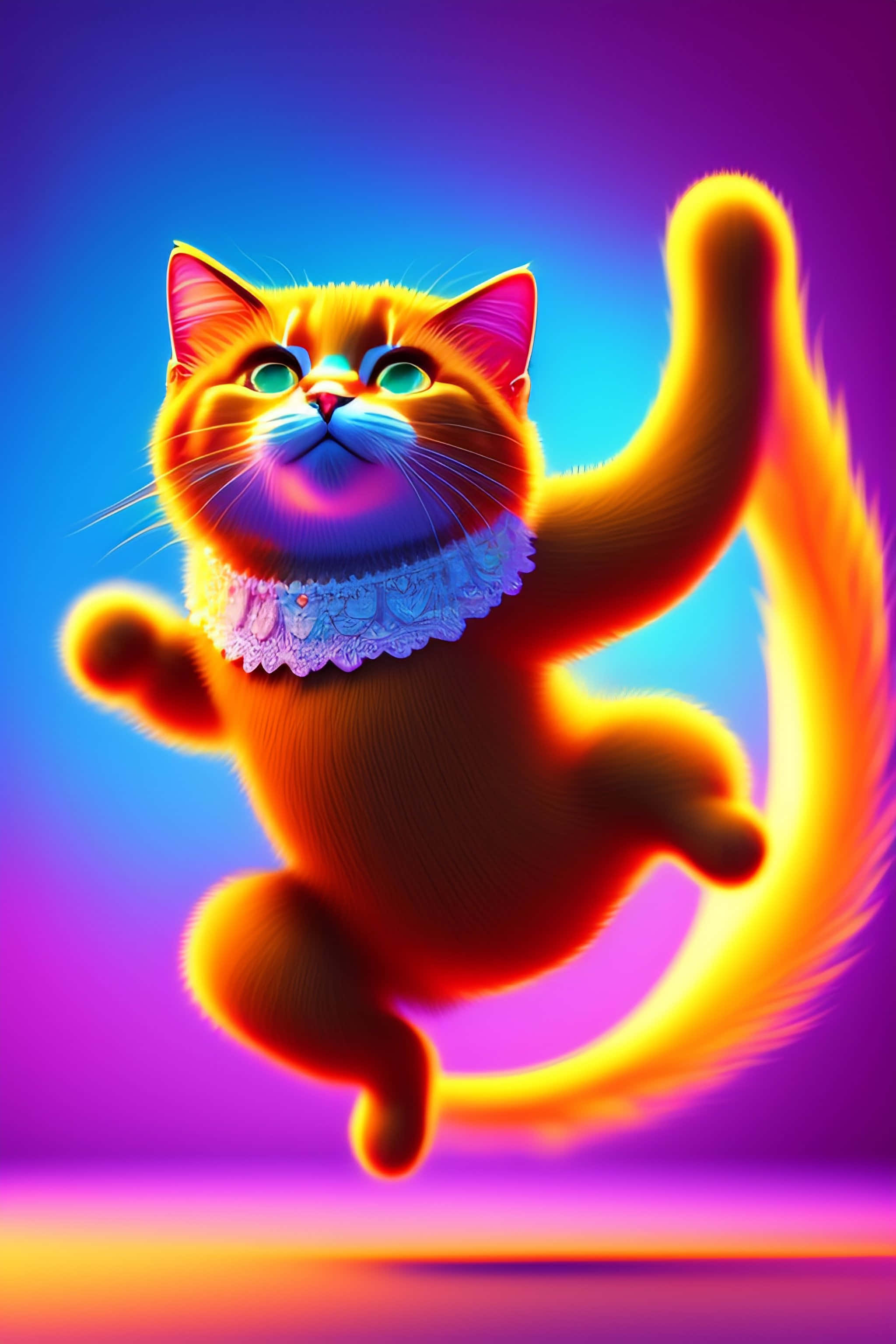 Vibrant_Dancing_Cat_Illustration.JPG Тапет