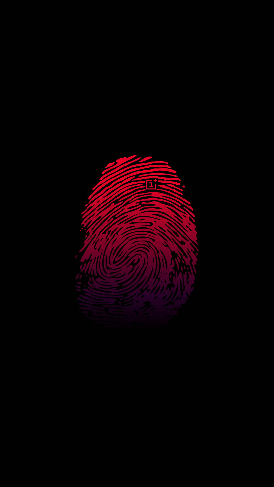Vibrant OnePlus Red Thumbprint Image Тапет