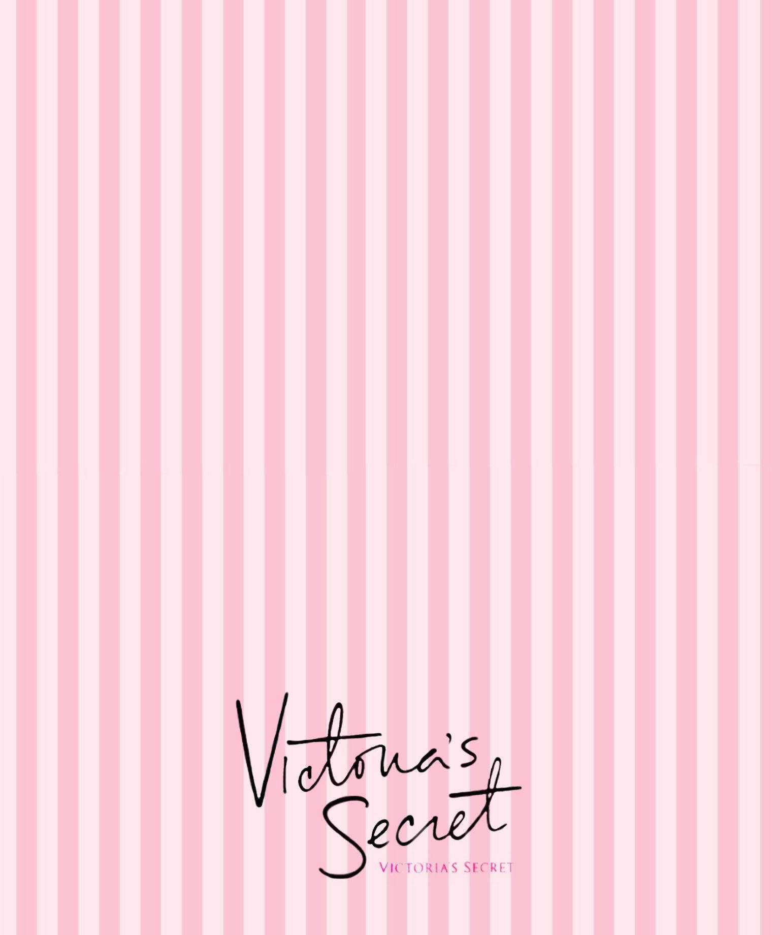 Victoria's Secret Cursive Logo Stripes Тапет