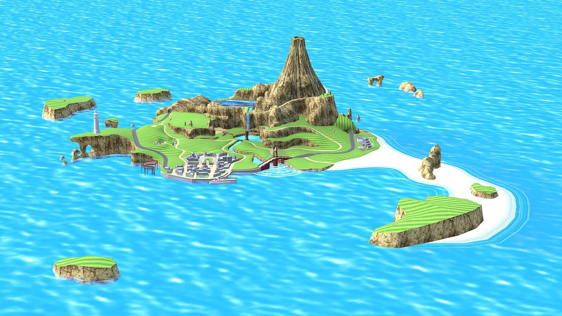 Забележителният Уху Айлънд от Wii Sports Resort Тапет