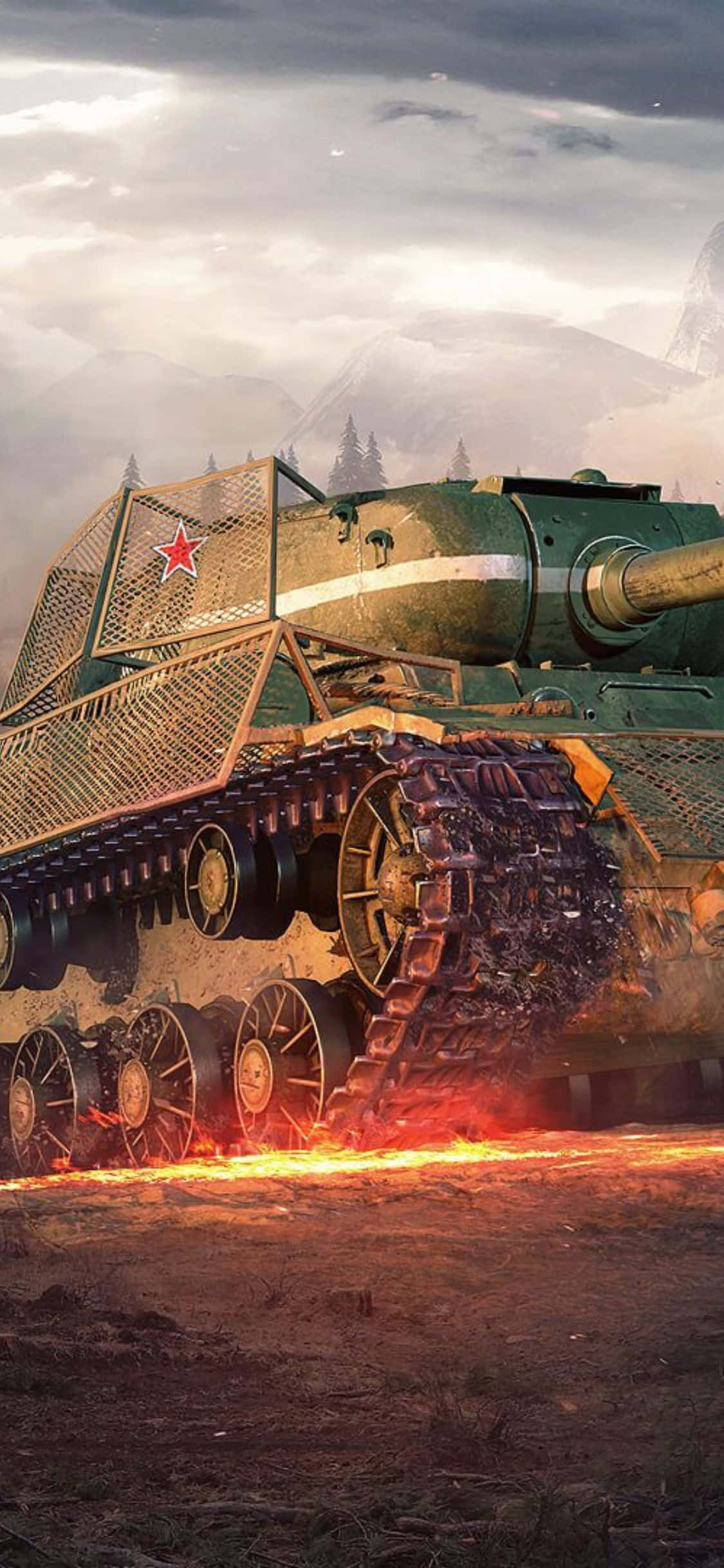 world of tanks - танк в среда на поле Тапет
