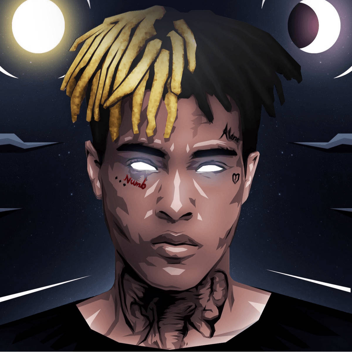 Xxxtentacion аниме светещи очи Тапет