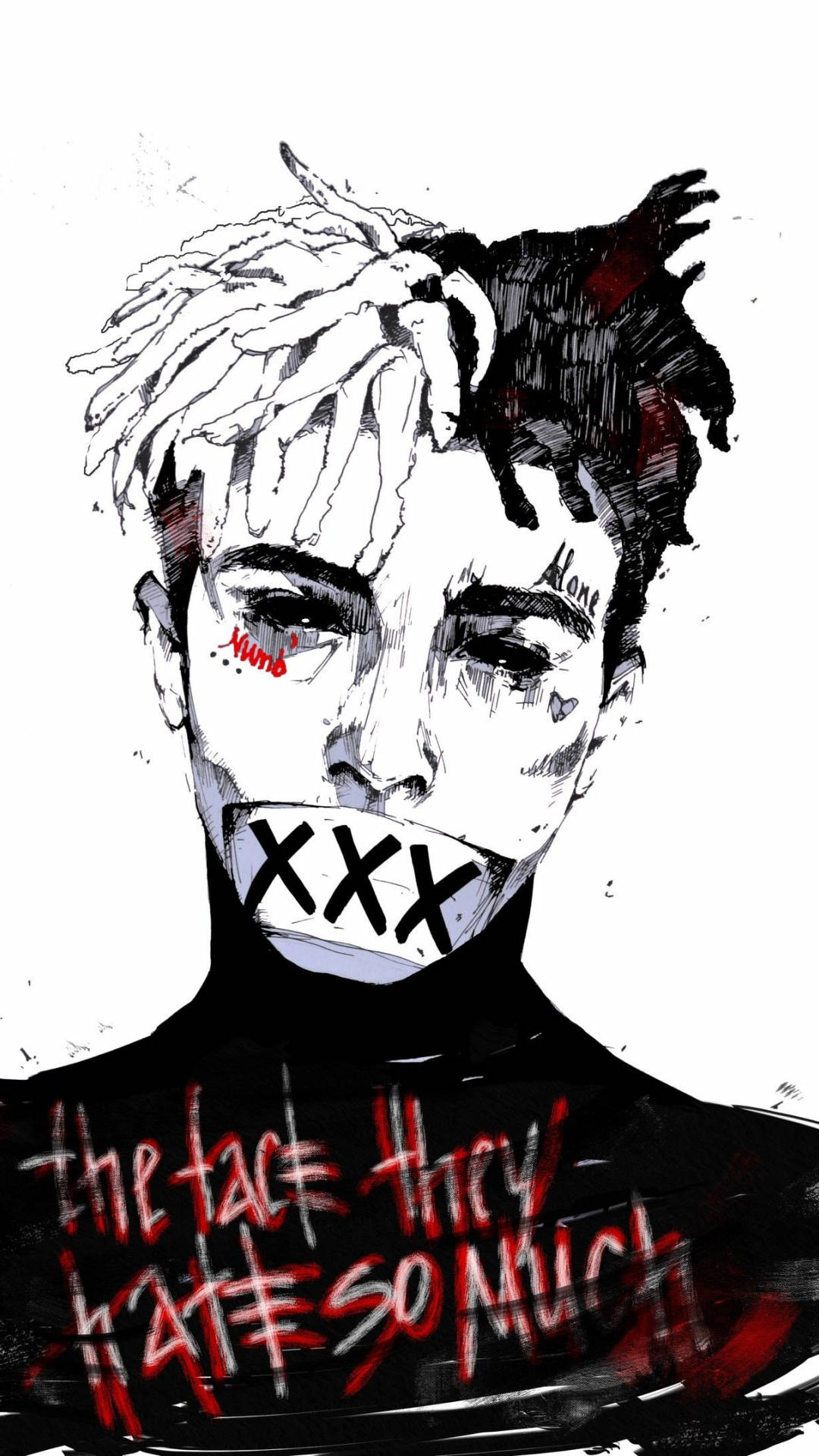 Аниме рисунка на Xxxtentacion Тапет