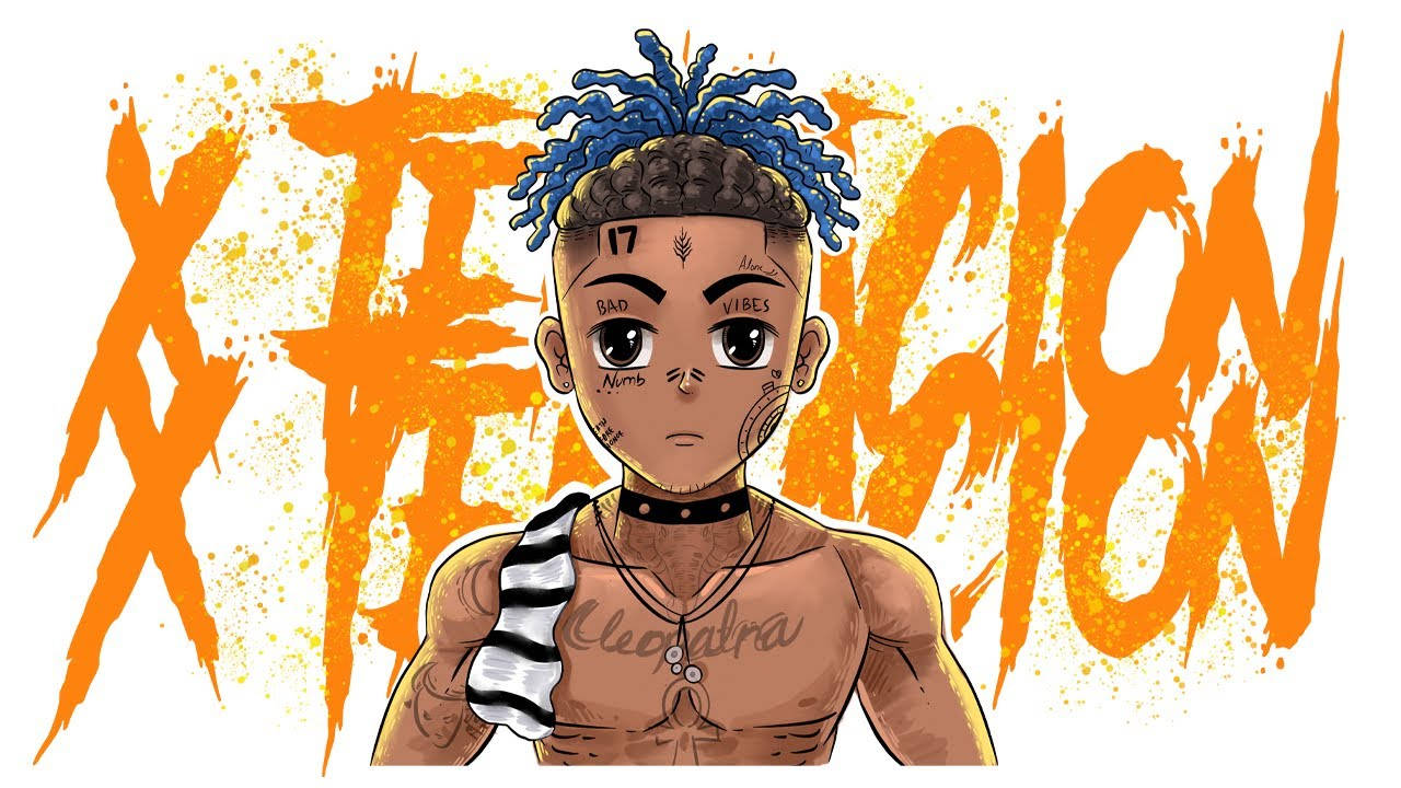 Арт творба на Xxxtentacion в аниме стил Тапет