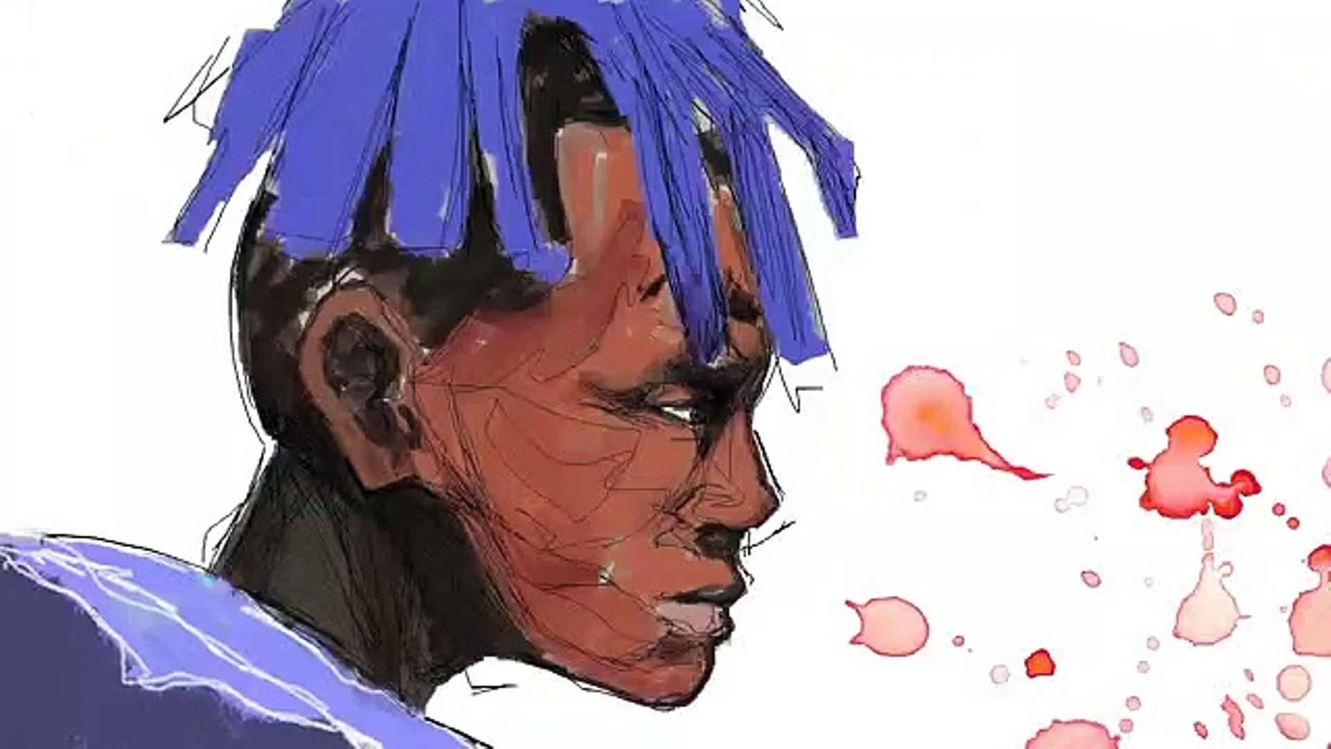 Xxxtentacion аниме акварелно изкуство Тапет