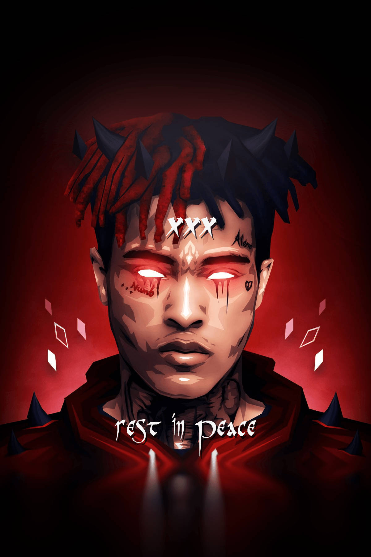 Xxxtentacion Аниме Рапър с Рога Тапет