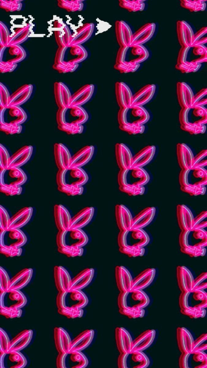 Y2k естетика розово зайче Playboy Тапет