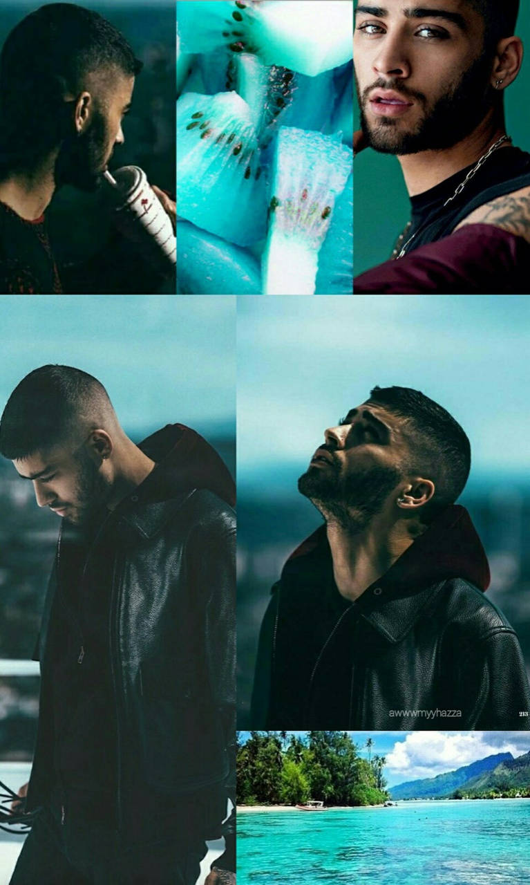 Син естетичен Zayn iPhone Тапет