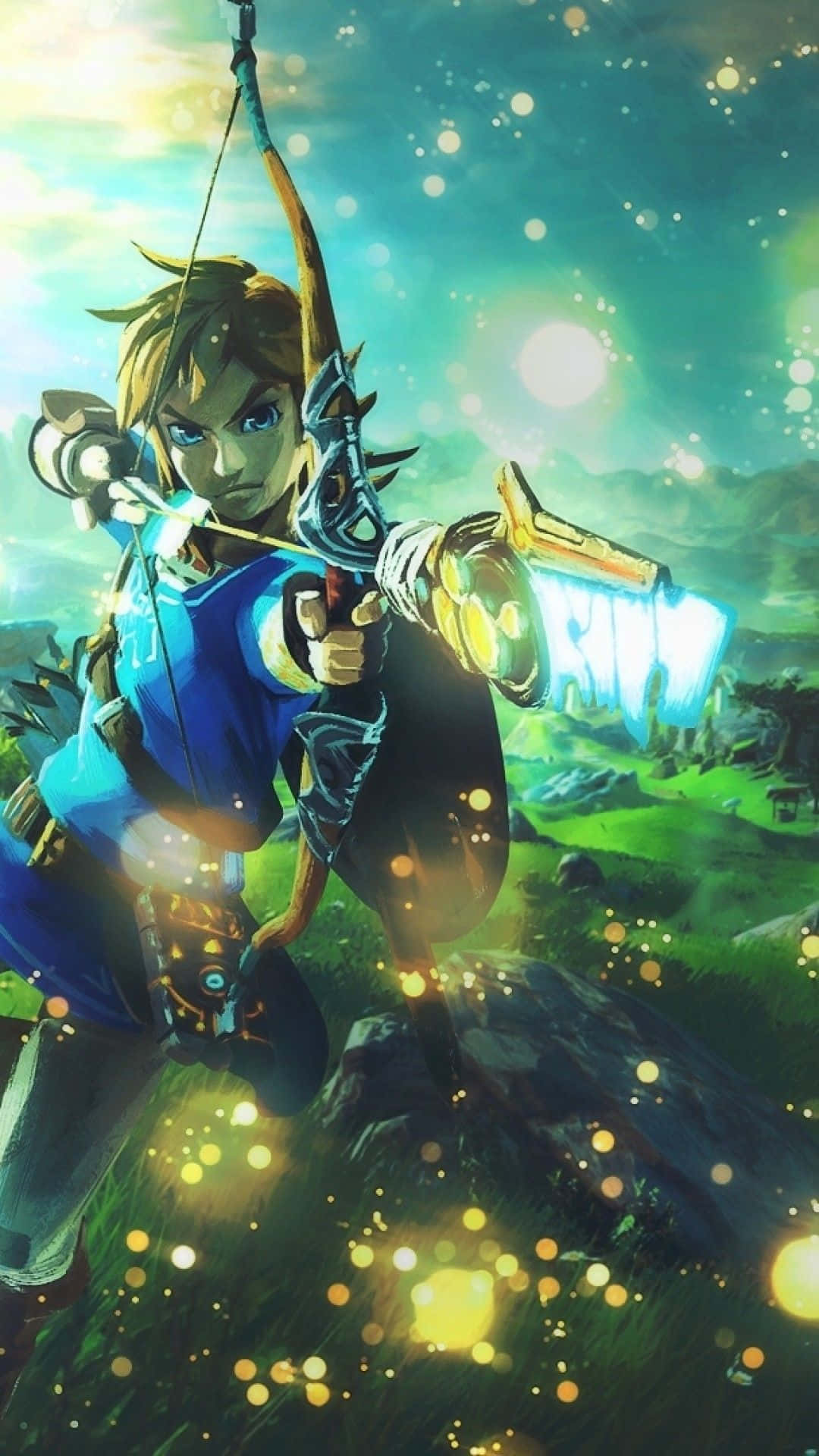 Zelda Botw Link с лък и стрела Тапет