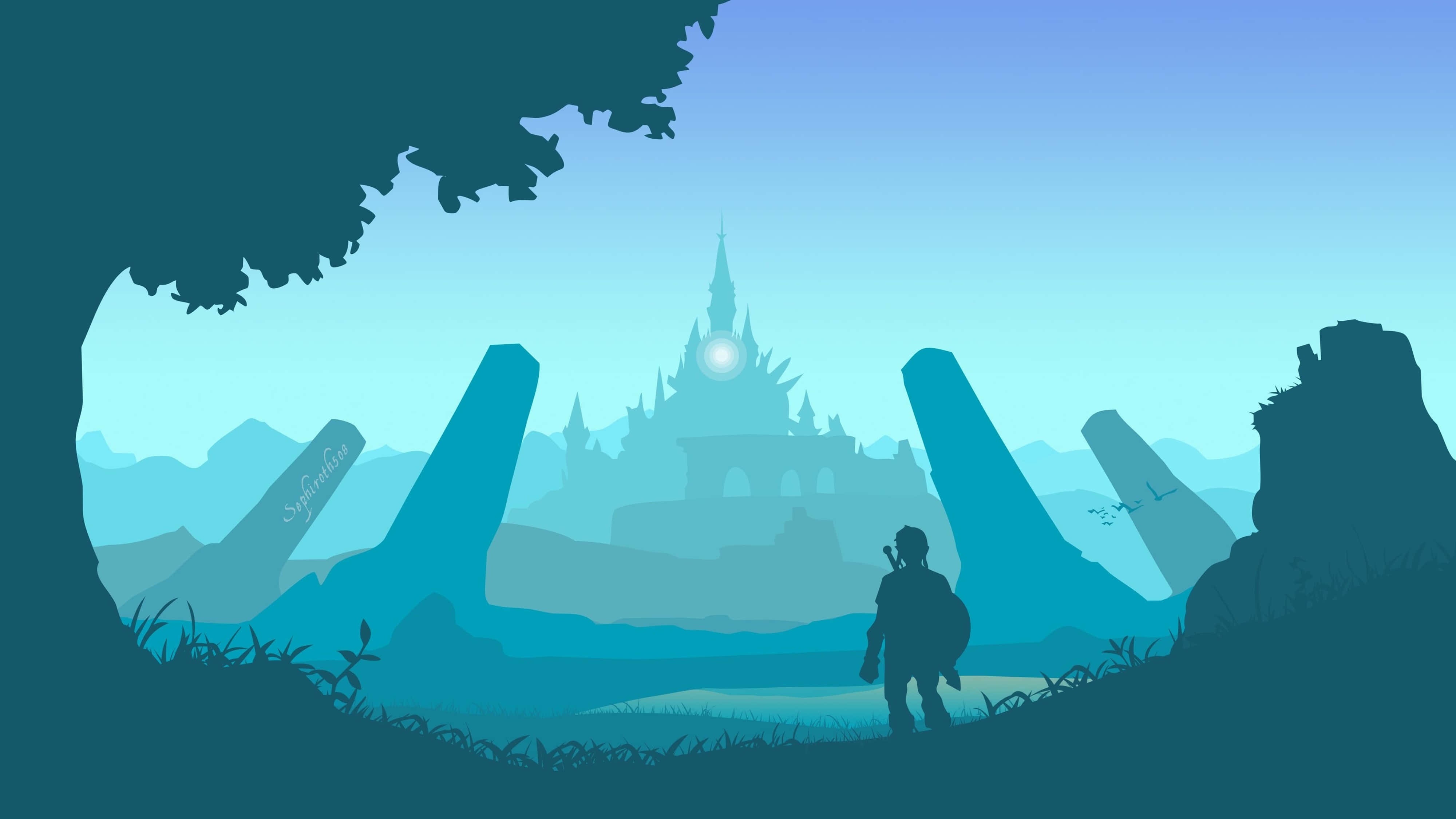 Zelda Breath Of The Wild 4K Замък Тапет