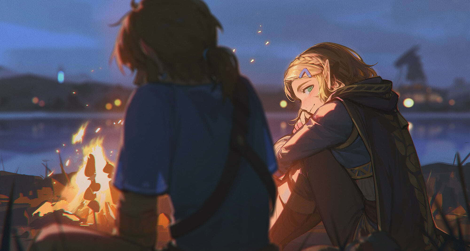 Скочи в приключение в света на Zelda Тапет