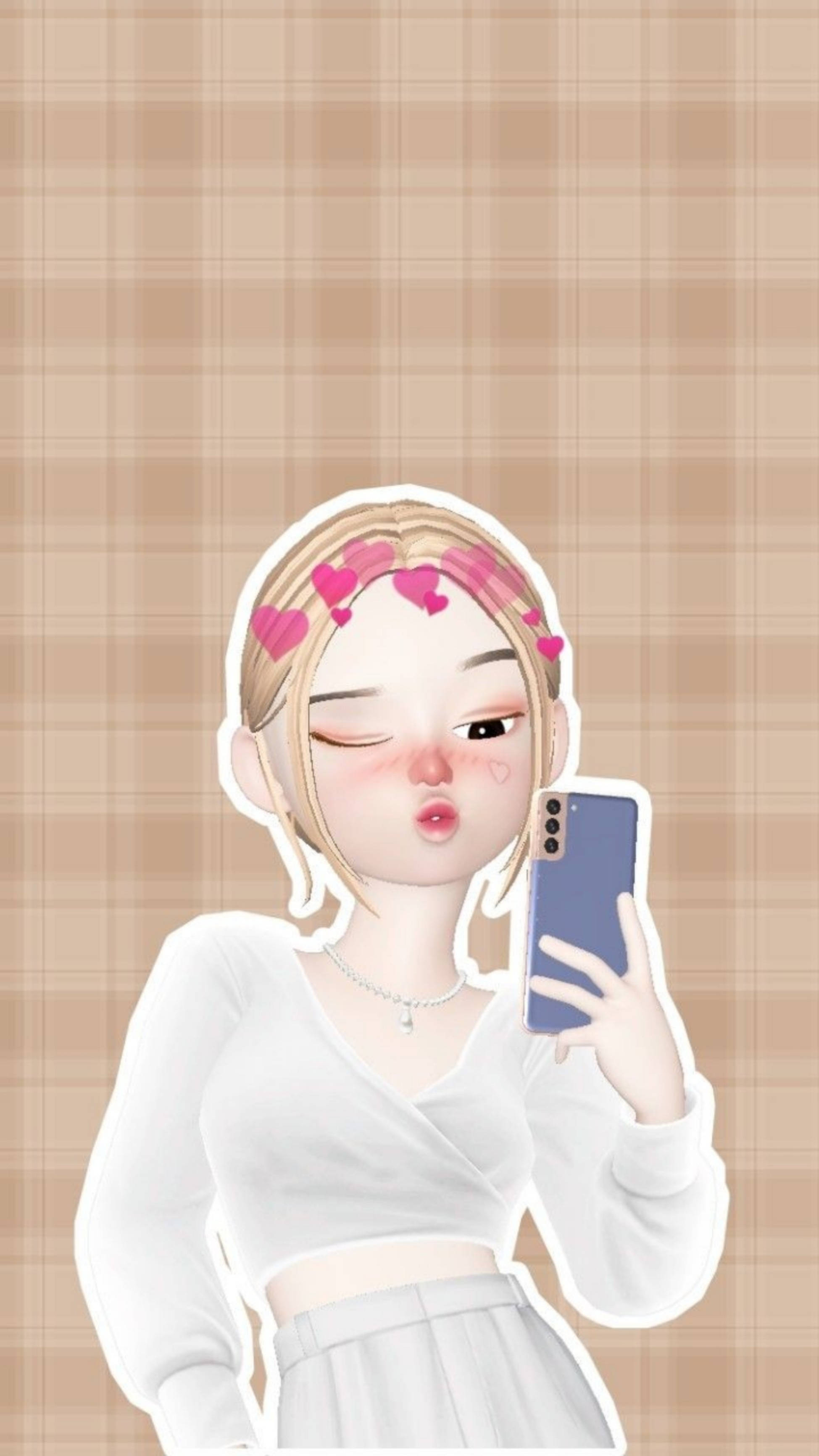 Zepeto сладко момиче с нацупени устни Тапет