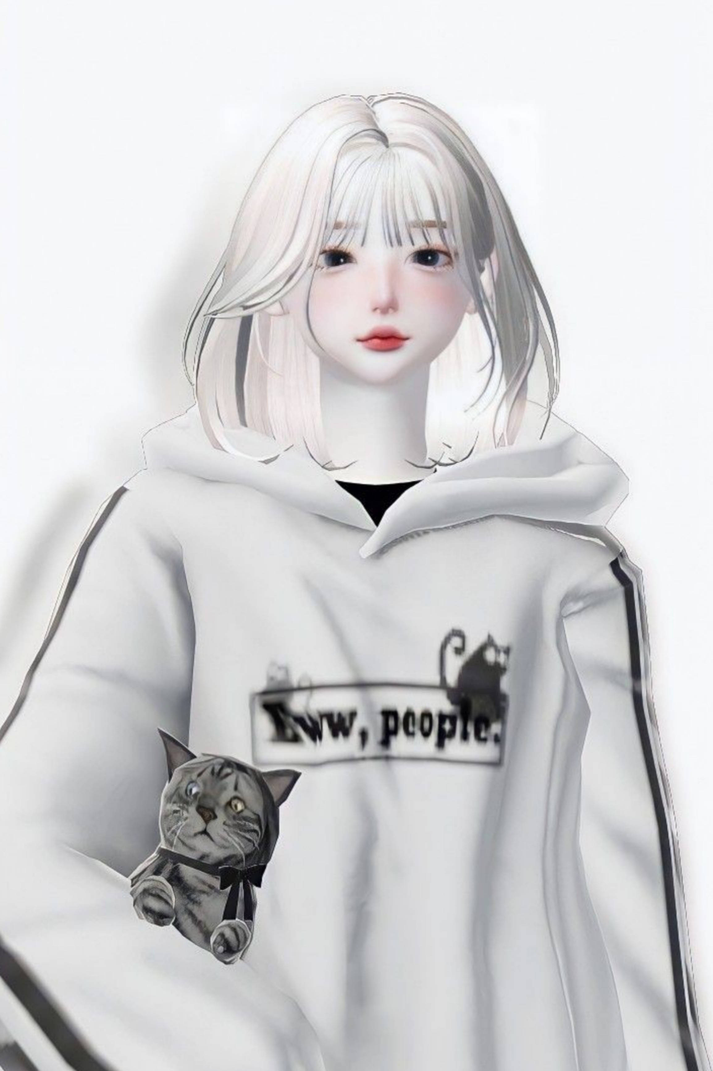 Zepeto бяло естетично момиче Тапет