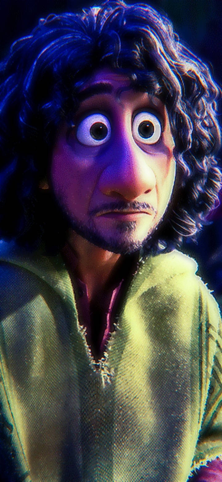 анимационен герой с дълга коса и зелена риза Тапет