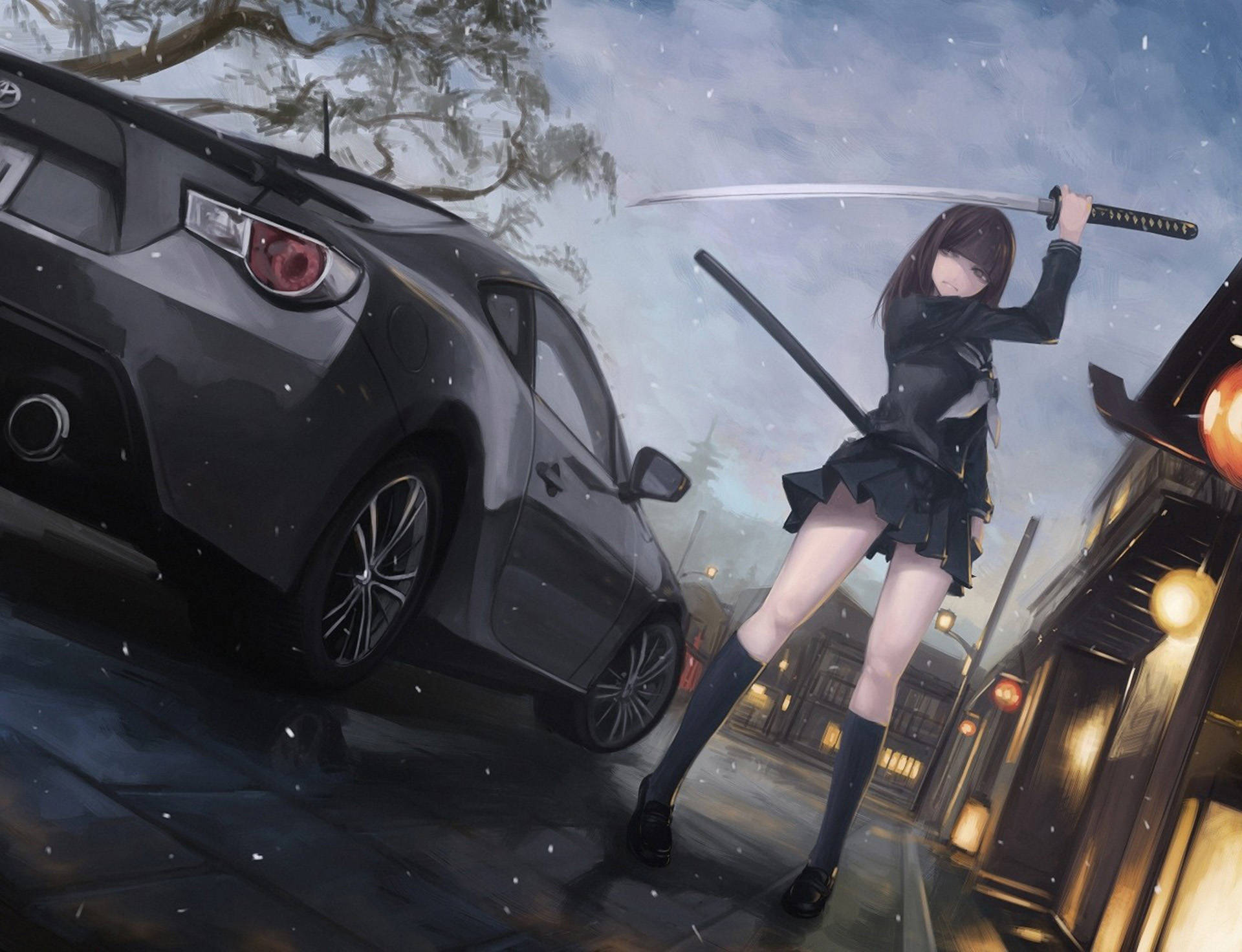Аниме кола Toyota 86 Тапет