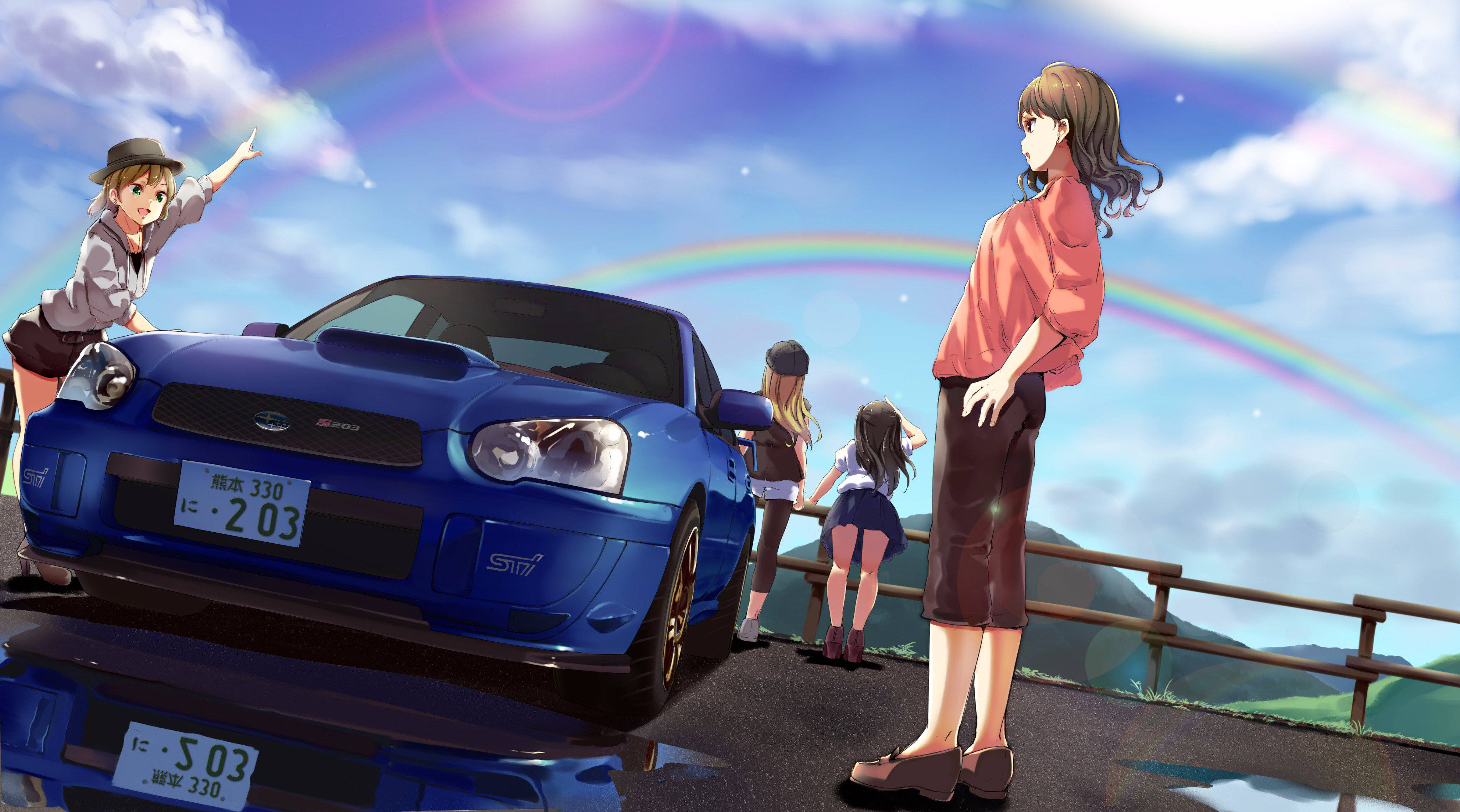 Аниме стил Subaru WRX в дрифт действие Тапет