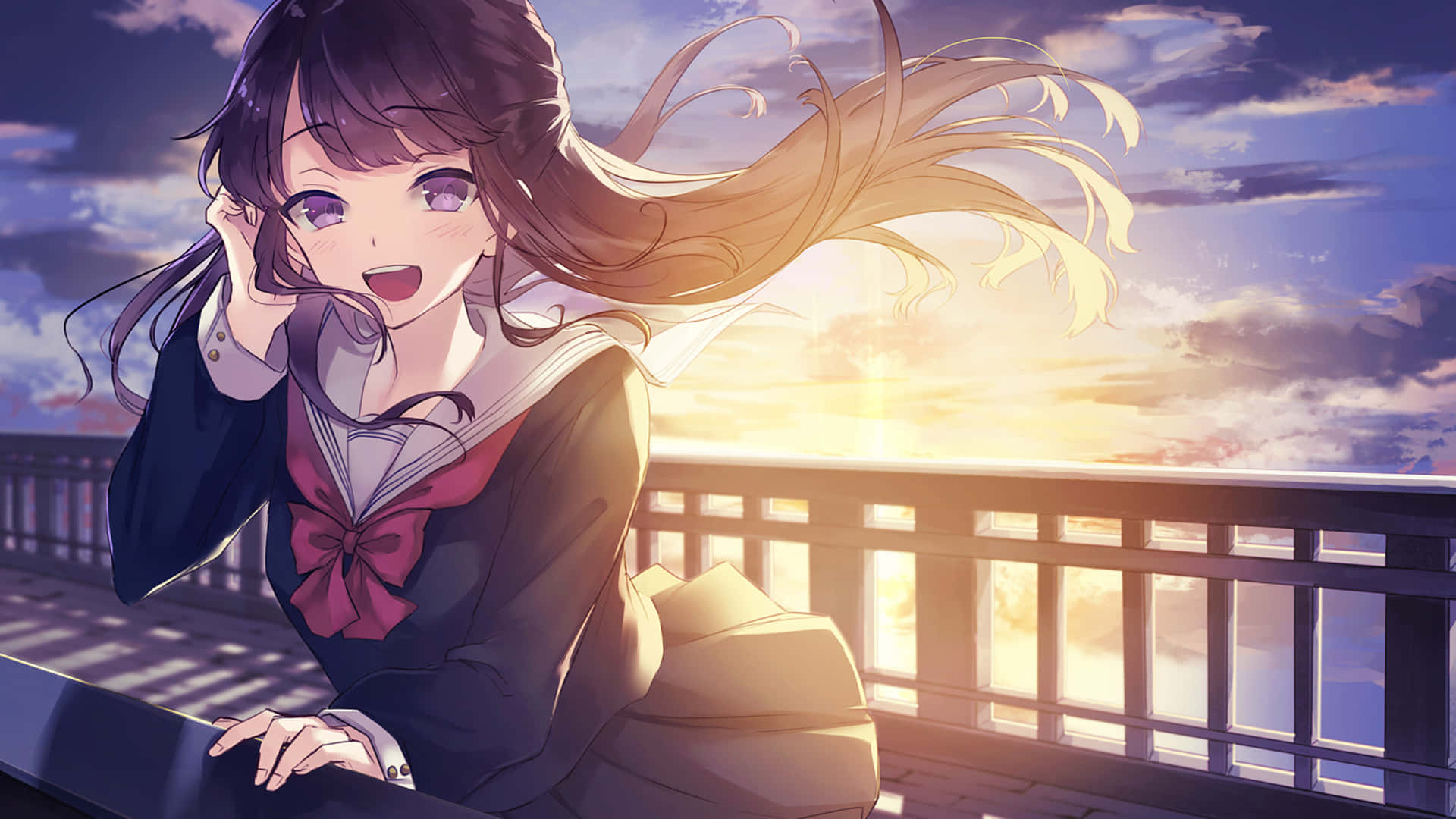 Аниме ученичка сладка Nightcore Apollo Тапет