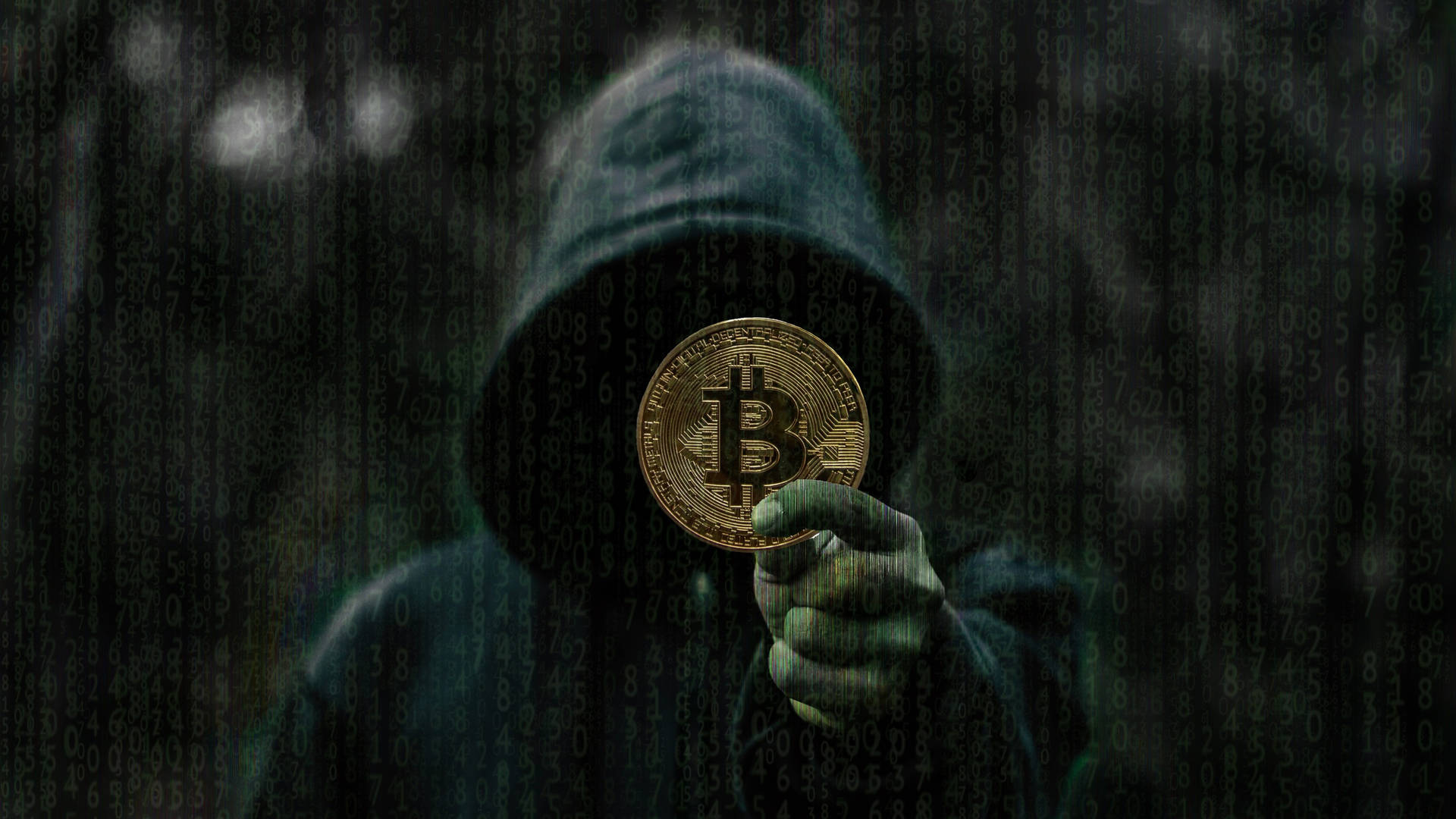 Анонимен мъж с крипто фон на Биткойн