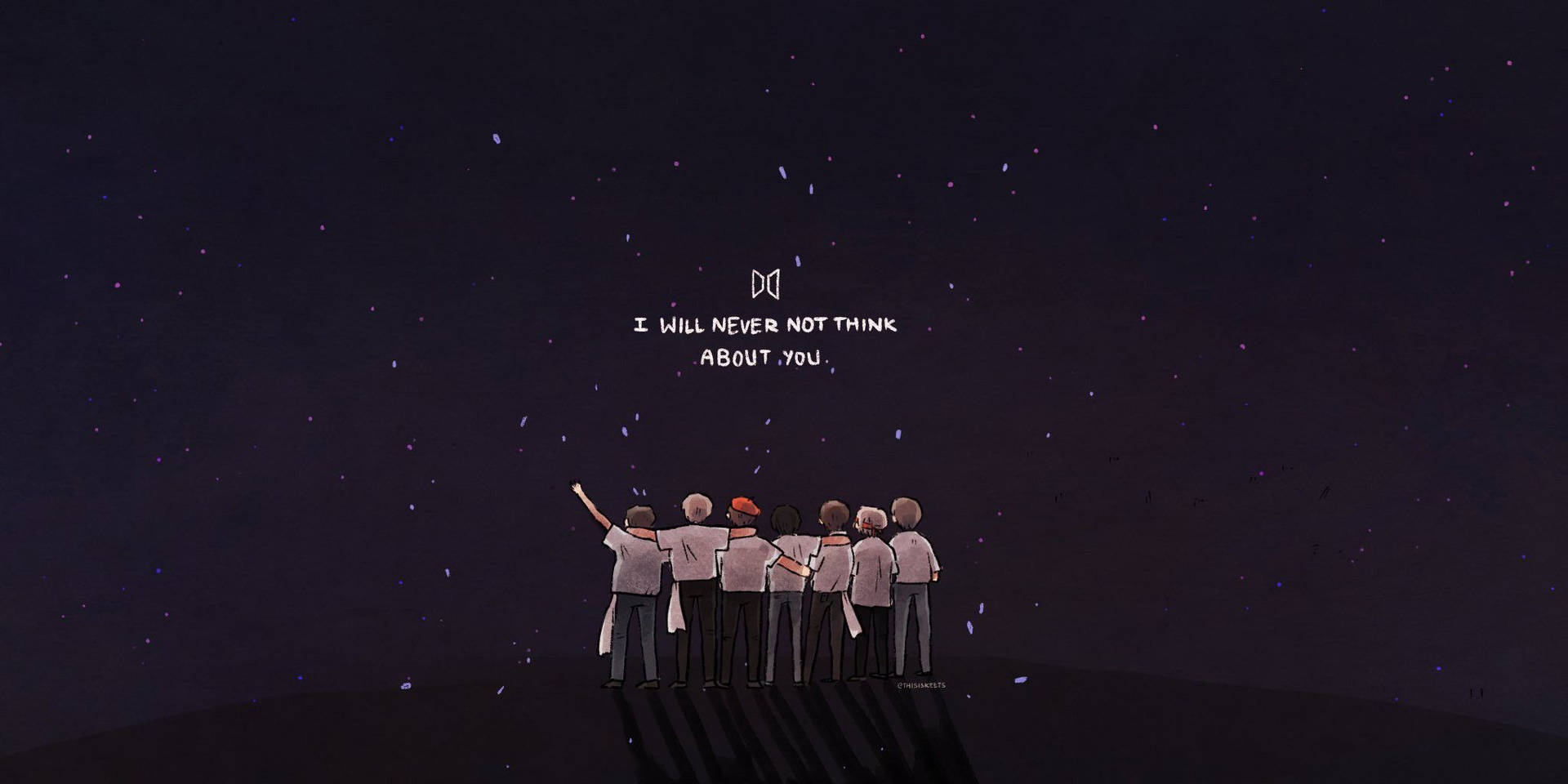 Тапет с арт лого на BTS