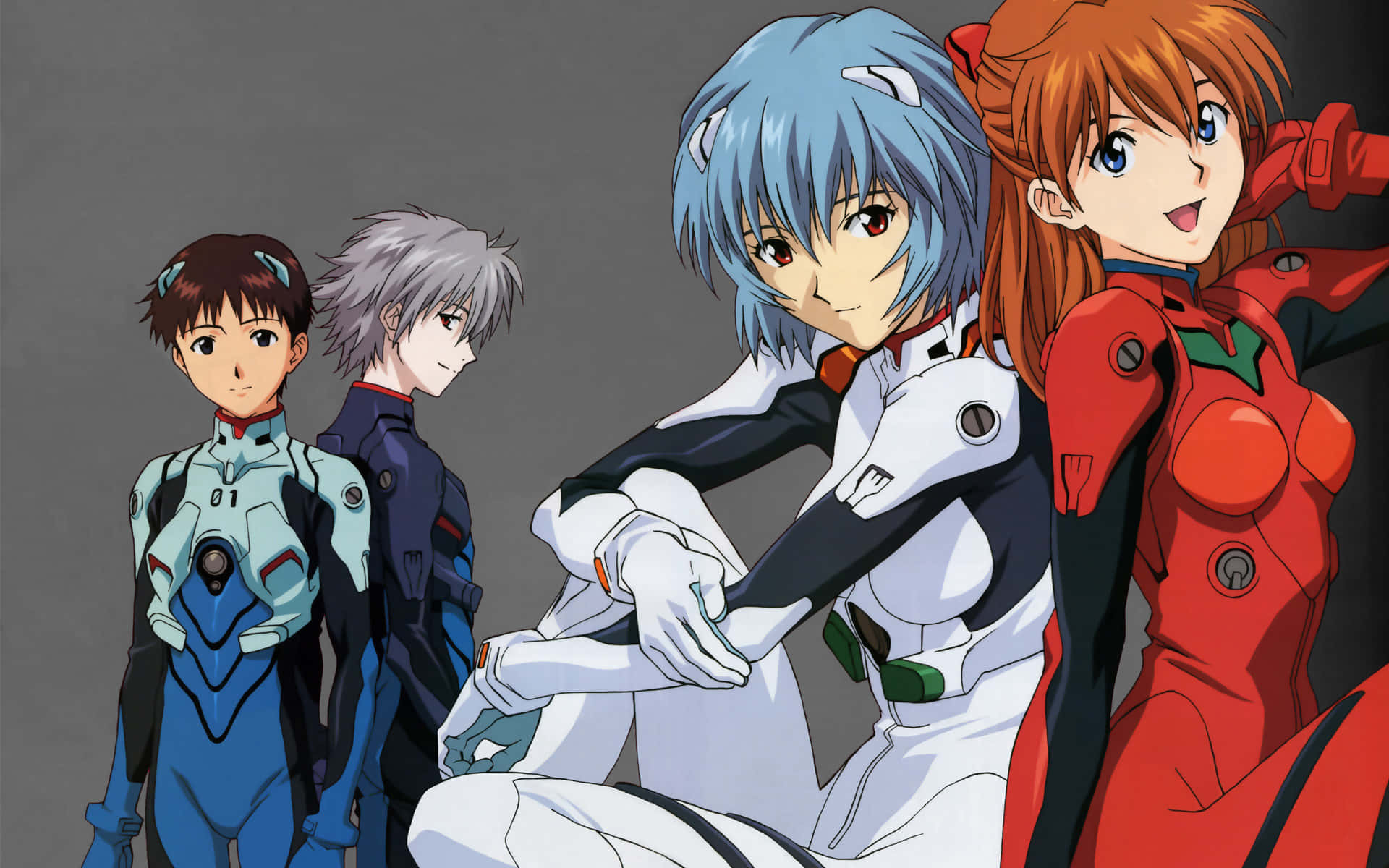 Аска и Шинджи, двама от най-обичаните герои на Neon Genesis Evangelion. Тапет