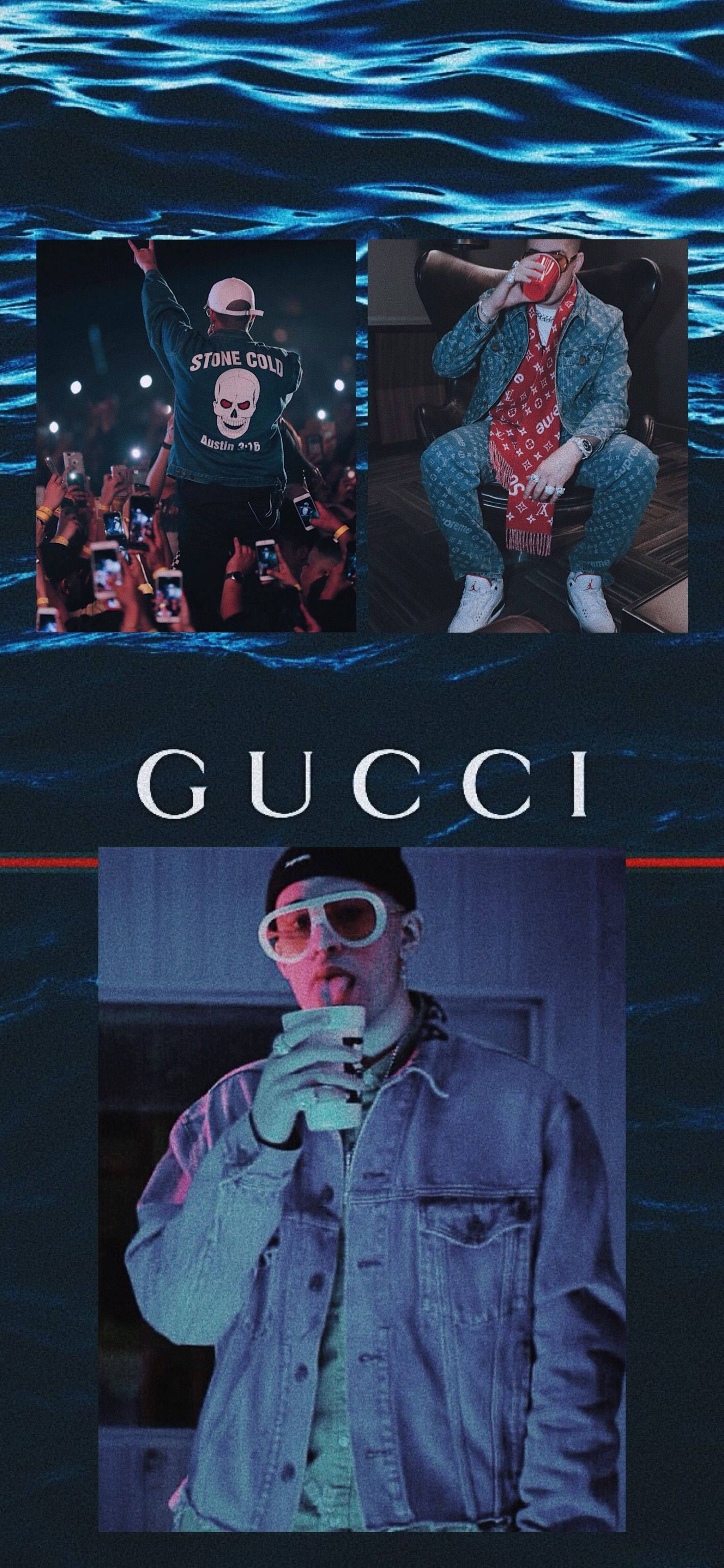 Bad Bunny Gucci Постер Тапет